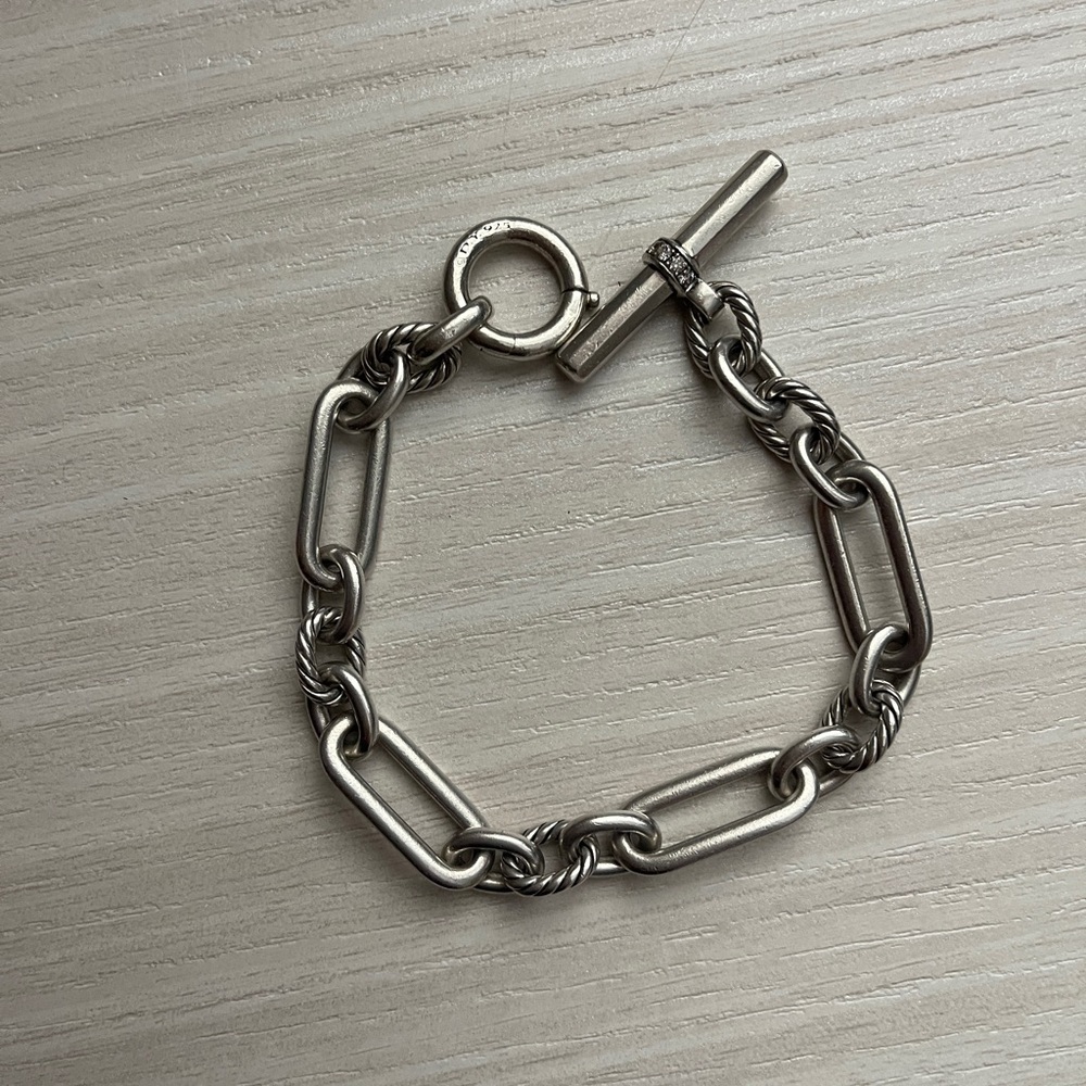 David Yurman Lexington Sterling Silver Bracelet with Pave diamonds - Picture 3 of 10